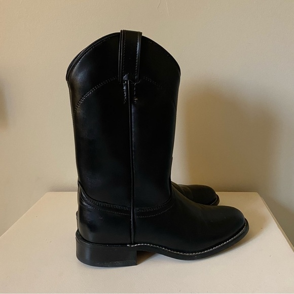 Laredo Black Western Cowboy Boots made in USA Coastal Cowgirl Fall Leather - Picture 4 of 7